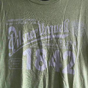 Sage green Pilsner Urquell T-shirt unisex L/XL